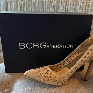 BCBGeneration Women's Tan Cutout Heels